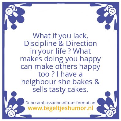 Tegeltje: Discipline & Direction