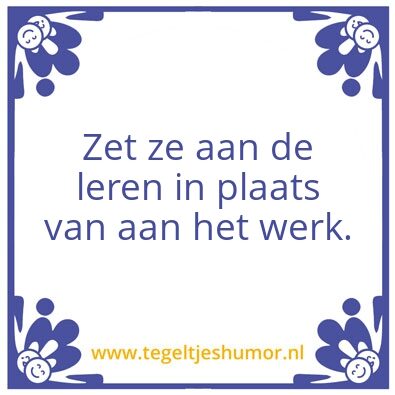 Tegeltje: Studiedag