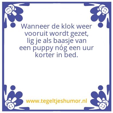 Tegeltje: Zomertijd