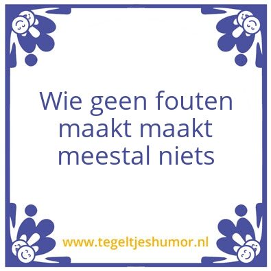 Tegeltje: foutje