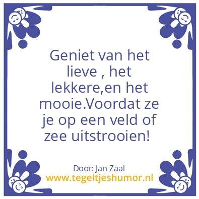 Tegeltje: leef