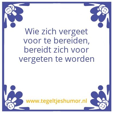 Tegeltje: Voorbereiden