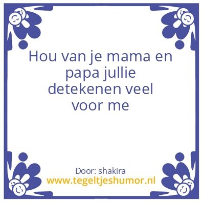 Tegeltje: hou van je