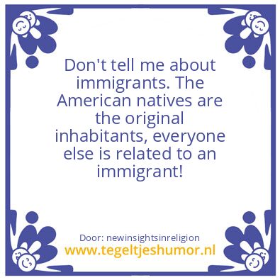 Tegeltje: Immigrants ?