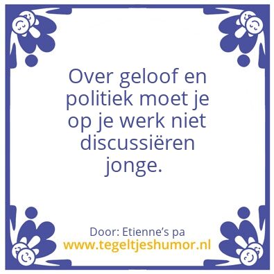 Tegeltje: Politiek en geloof