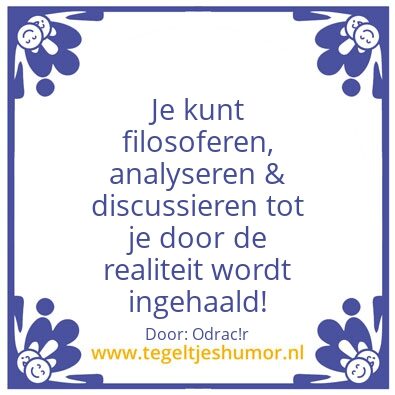 Tegeltje: Realiteit