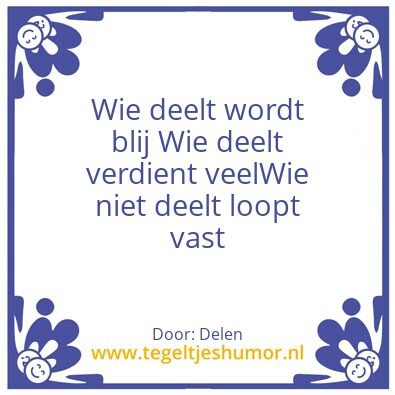 Tegeltje: Delen