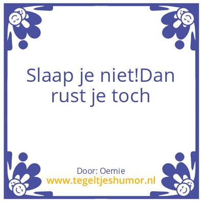 Tegeltje: Nachtrust