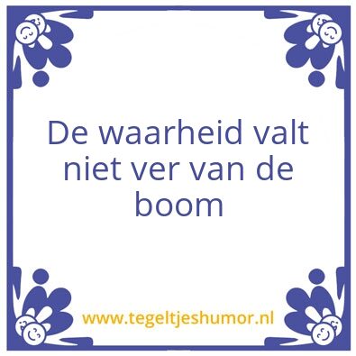 Tegeltje: de waarheid
