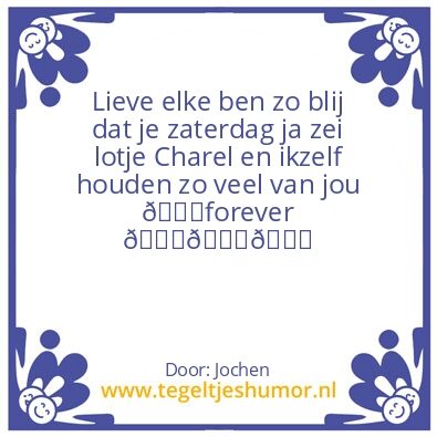 Tegeltje: Elke xrebie