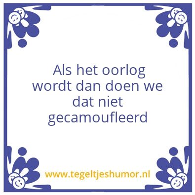 Tegeltje: Gecamoufleerd