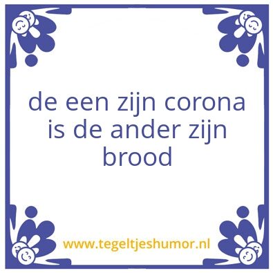 Tegeltje: Corona