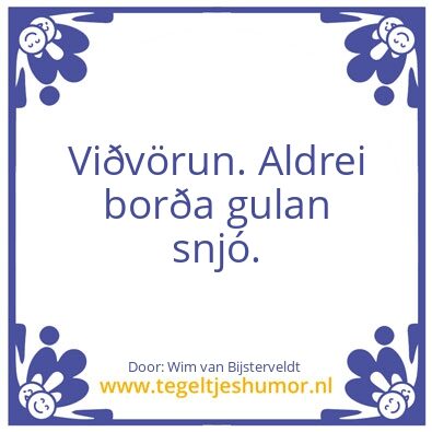 Tegeltje: Sneeuw