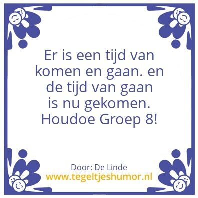 Tegeltje: afscheid