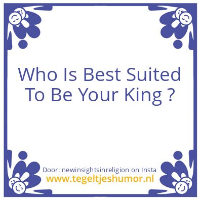 Tegeltje: ONE KING.