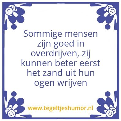 Tegeltje: Nuchter