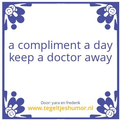Tegeltje: complimenetndag