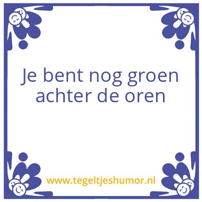 Tegeltje: Onervaren