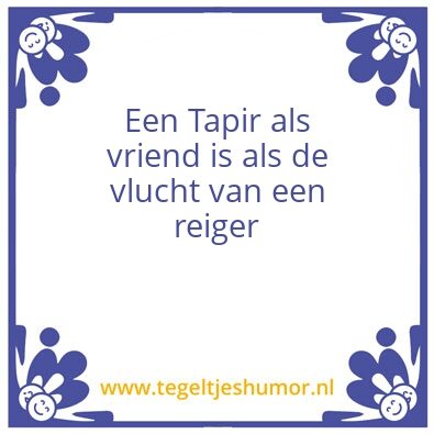 Tegeltje: Tapir