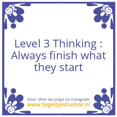 Tegeltje: Level 3 Thinking
