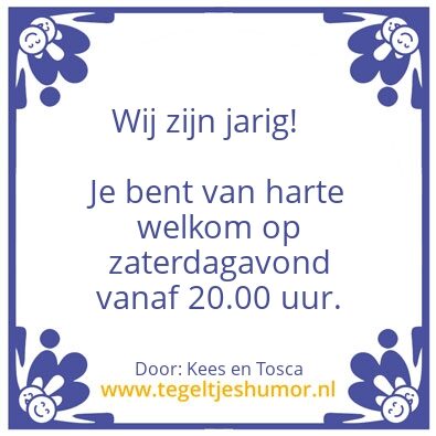 Tegeltje: verjaardag