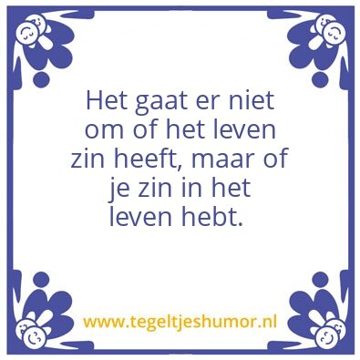 Tegeltje: zin