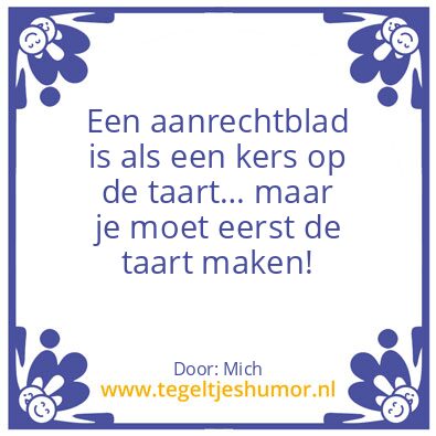 Tegeltje: Aanrecht