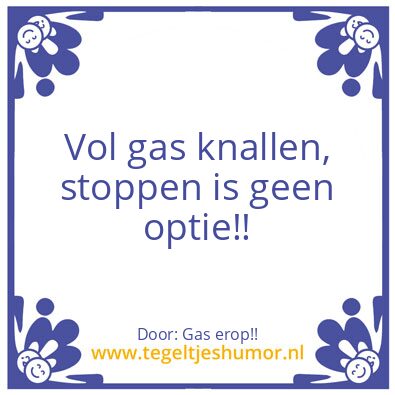 Tegeltje: Gas