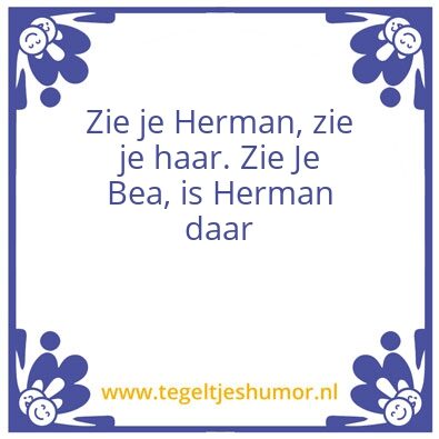 Tegeltje: Bea en Herman