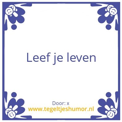 Tegeltje: leef je leven