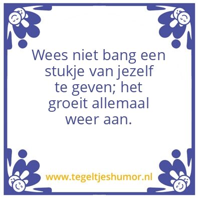 Tegeltje: Wees niet bang