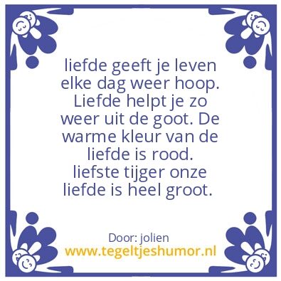 Tegeltje: liefde