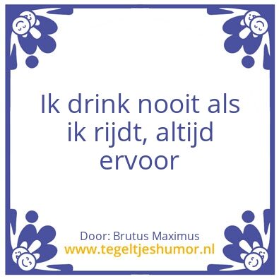 Tegeltje: Drankrijder