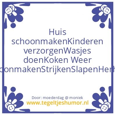 Tegeltje: moederdag