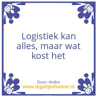 Tegeltje: logistiek