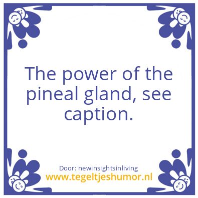 Tegeltje: The power of the pineal gland,