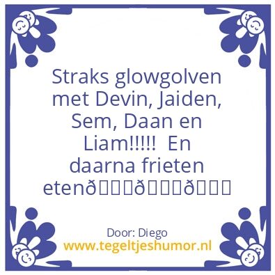 Tegeltje: Feesjeee!