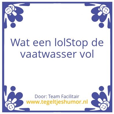 Tegeltje: Vaatwasser