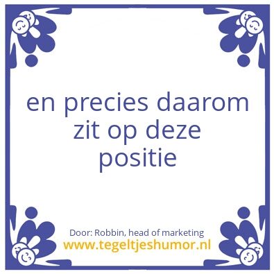 Tegeltje: head