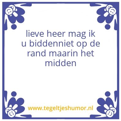 Tegeltje: in het midden
