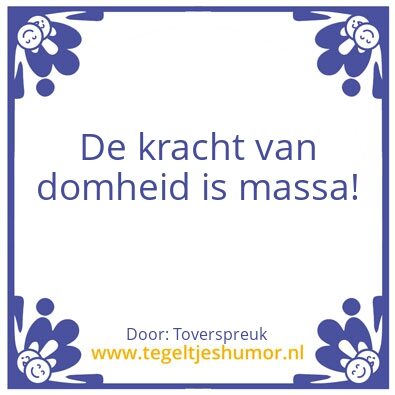 Tegeltje: Domheid
