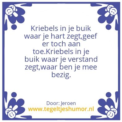 Tegeltje: Kriebels