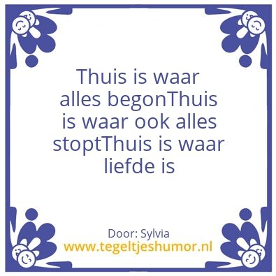 Tegeltje: Thuis