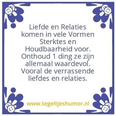 Tegeltje: Liefde