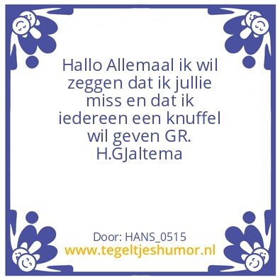 Tegeltje: missen