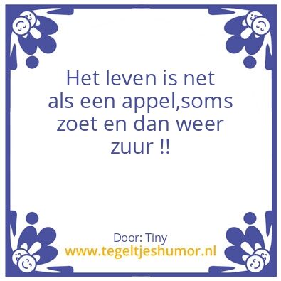 Tegeltje: zoet of zuur