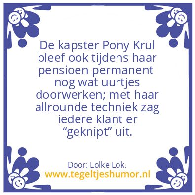 Tegeltje: Pony Krul.