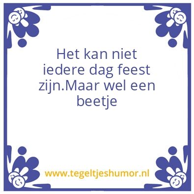 Tegeltje: Feest