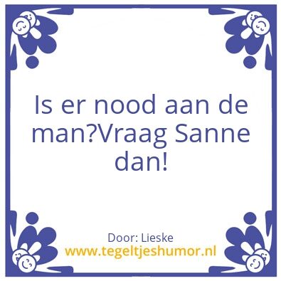 Tegeltje: Sanne