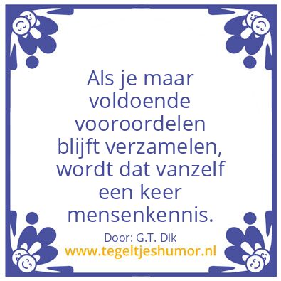 Tegeltje: mensenkennis